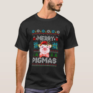 Merry Pigmas Santa Reindeer Pig Farmer Christmas S T-Shirt