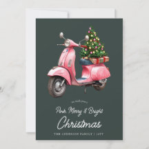 Merry Pink Christmas italian vespa vintage