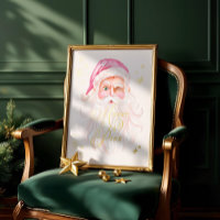 Merry & Pink Classic Christmas Retro Pink Santa