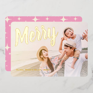 Merry Pink Retro Sparkle Gold Metallic