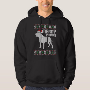 Merry Pitbull Pitmas Christmas Dog Puppy Ugly X Ma Hoodie