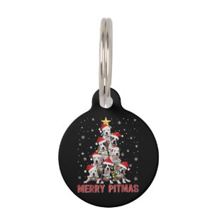 Merry Pitmas Pitbull Dog Tree Ugly Christmas Pet Tag