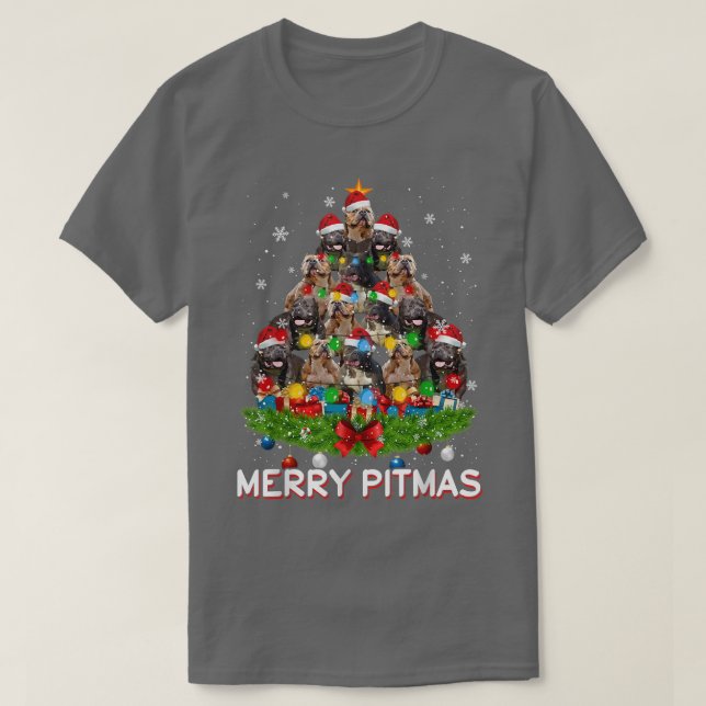 Merry Pitmas Pitbull Dog Ugly Christmas Sweater Tr (Design Front)