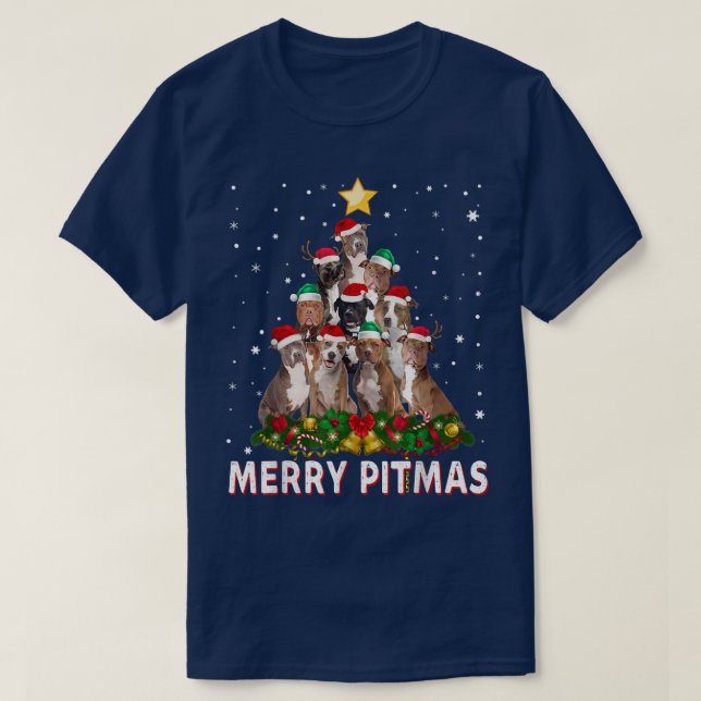 Merry Pitmas Pitbull Dog Ugly Christmas Sweater Tr (Design Front)