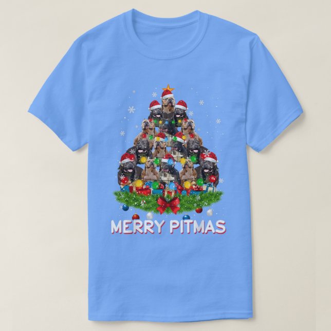 Merry Pitmas Pitbull Dog Ugly Christmas Sweater Tr (Design Front)