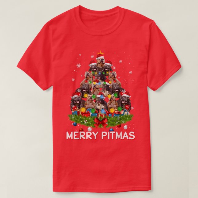 Merry Pitmas Pitbull Dog Ugly Christmas Sweater Tr (Design Front)