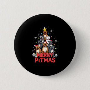 Merry Pitmas Pitbull Dog Ugly Christmas Sweater Tr 6 Cm Round Badge