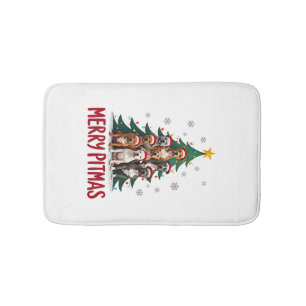 Merry Pitmas Pitbull Dog Ugly Christmas Sweater Tr Bath Mat