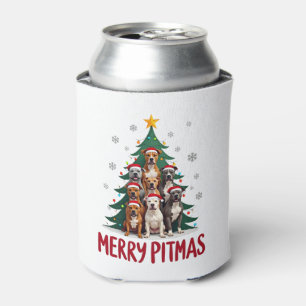 Merry Pitmas Pitbull Dog Ugly Christmas Sweater Tr Can Cooler