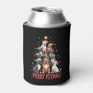 Merry Pitmas Pitbull Dog Ugly Christmas Sweater Tr Can Cooler