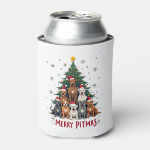 Merry Pitmas Pitbull Dog Ugly Christmas Sweater Tr Can Cooler