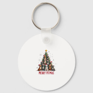 Merry Pitmas Pitbull Dog Ugly Christmas Sweater Tr Key Ring