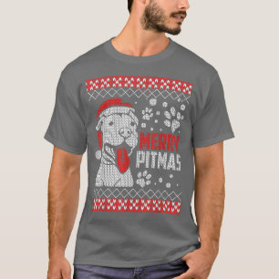 Merry Pitmas Pitbull Pit Bull Ugly Christmas  T-Shirt