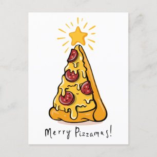 Merry Pizzamas - A Festive Slice of Joy! Holiday Postcard