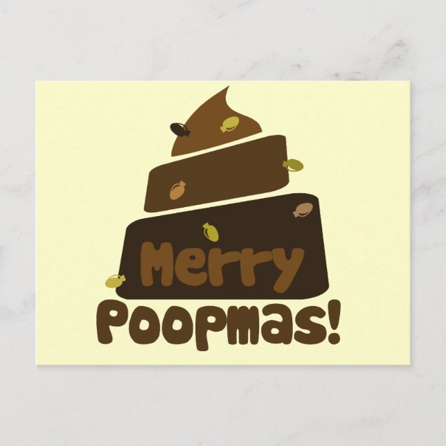 Merry POOPmas Holiday Postcard (Front)
