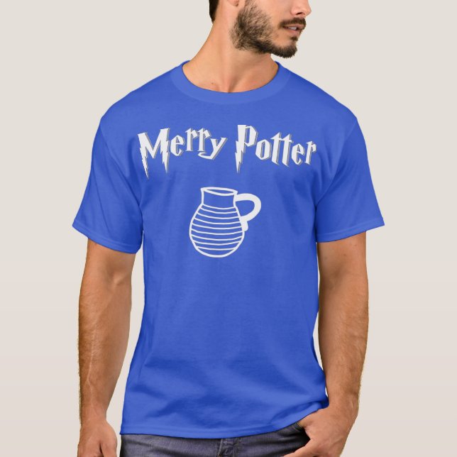 Merry Potter  funny book reading Harry pottery T-Shirt (Front)