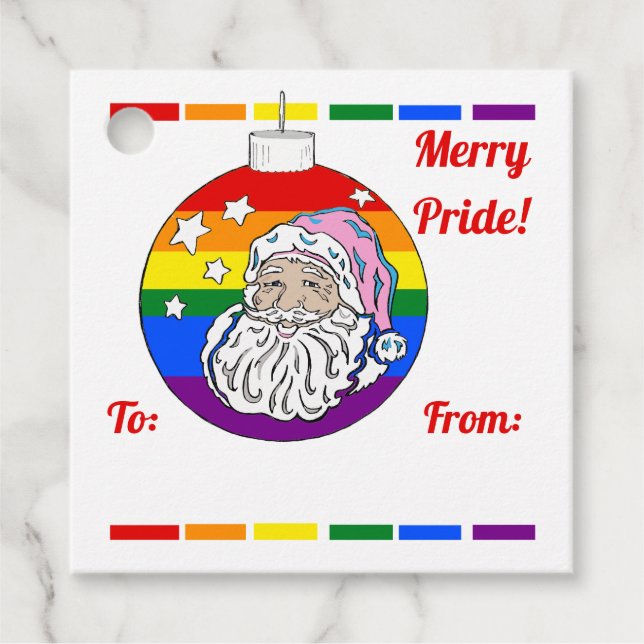 Merry Pride Santa Favour Tags (Front)