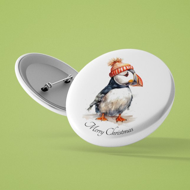 Merry Puffin, custom 3 Cm Round Badge (Creator Uploaded)