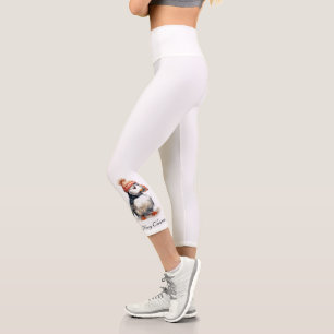 Merry Puffin, custom Capri Leggings