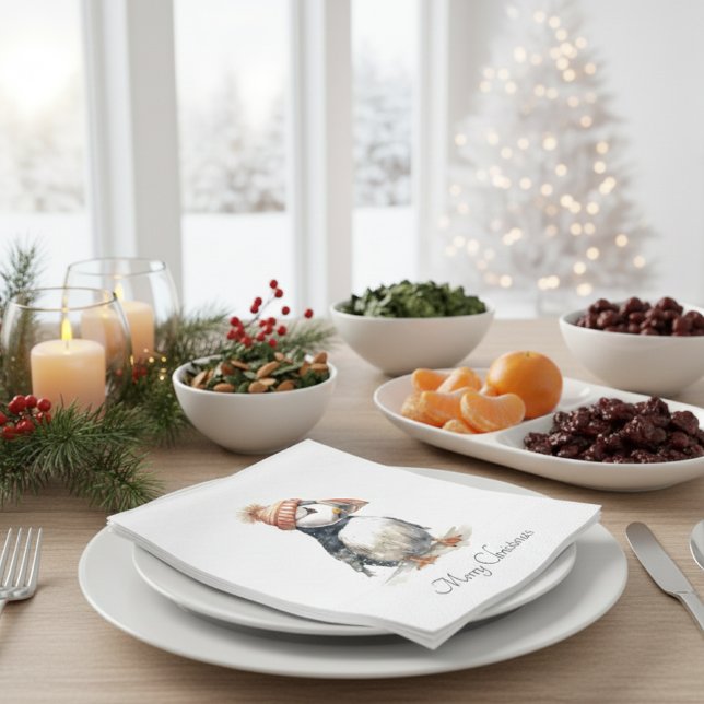 Merry Puffin, custom Napkin (Creator Uploaded)