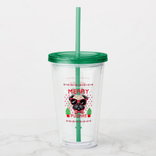 Merry Pugmas! Acrylic Tumbler