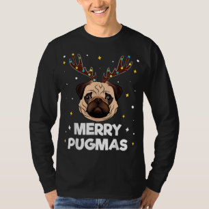 Merry Pugmas Christmas Pug Dog Xmas Funny Puggy Re T-Shirt