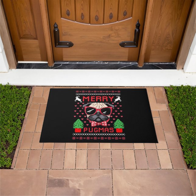 Merry Pugmas! Doormat (Outdoor)