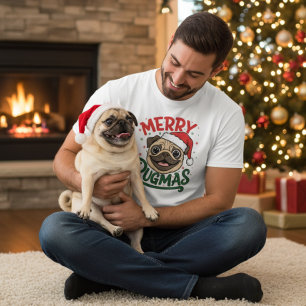 Merry Pugmas Funny Christmas Pug Dog Lover Men's T-Shirt
