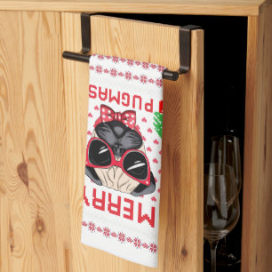 Merry Pugmas! Kitchen Towel