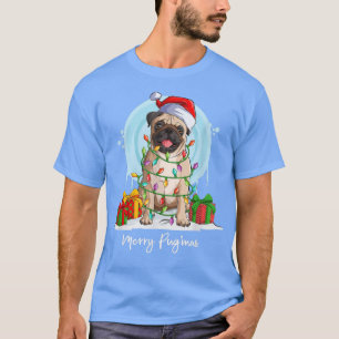 Merry Pugmas, Pug Dog, Christmas Tree  T-Shirt