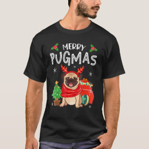 Merry Pugmas Pug Dog Christmas Xmas Funny T-Shirt