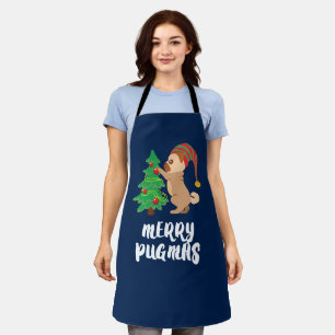 Merry Pugmas Pug Pet Dog Funny Christmas Apron