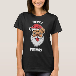 Merry Pugmas Pug With Santa Hat Classic T-Shirt 85