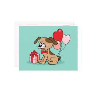 merry puppy postcard