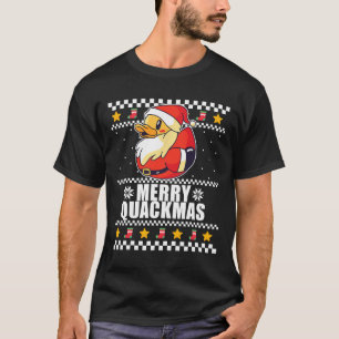 Merry Quackmas Christmas Duck Santa Claus Meme T-Shirt