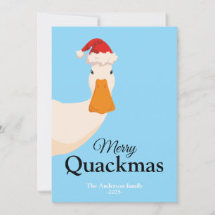 Merry Quackmas Christmas funny cute Duck Holiday Card