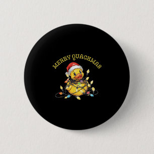 Merry Quackmas Cruise Rubber Duck Christmas Lights 6 Cm Round Badge