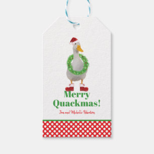 Merry Quackmas Santa Duck Gift Tags