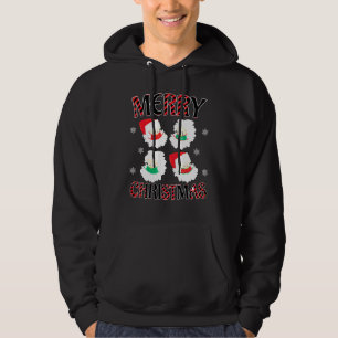 Merry Quarantine Christmas 2021 Santa Hat Face Mas Hoodie
