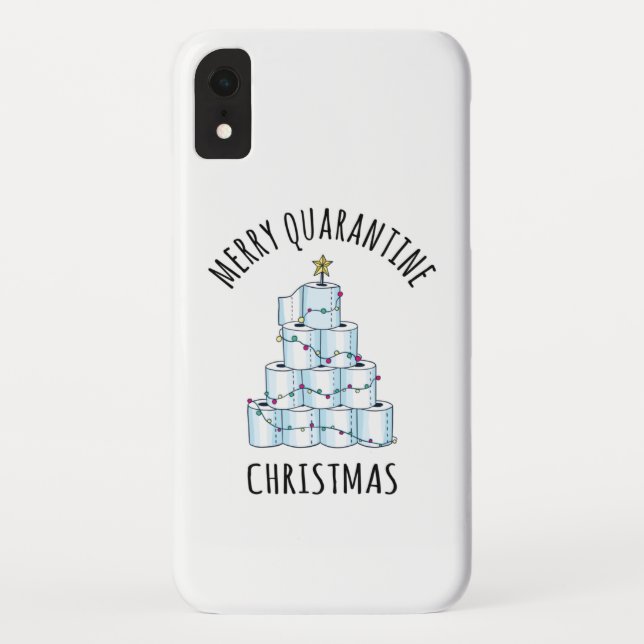 Merry Quarantine Christmas Tree Toilet Paper Case-Mate iPhone Case (Back)