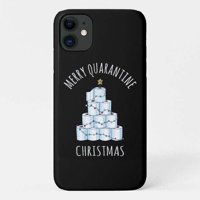 Merry Quarantine Christmas Tree Toilet Paper Case-Mate iPhone Case (Back)