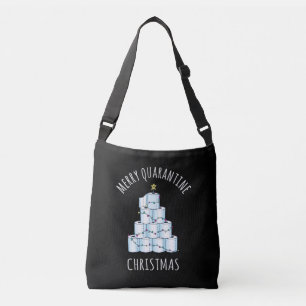 Merry Quarantine Christmas Tree Toilet Paper Crossbody Bag