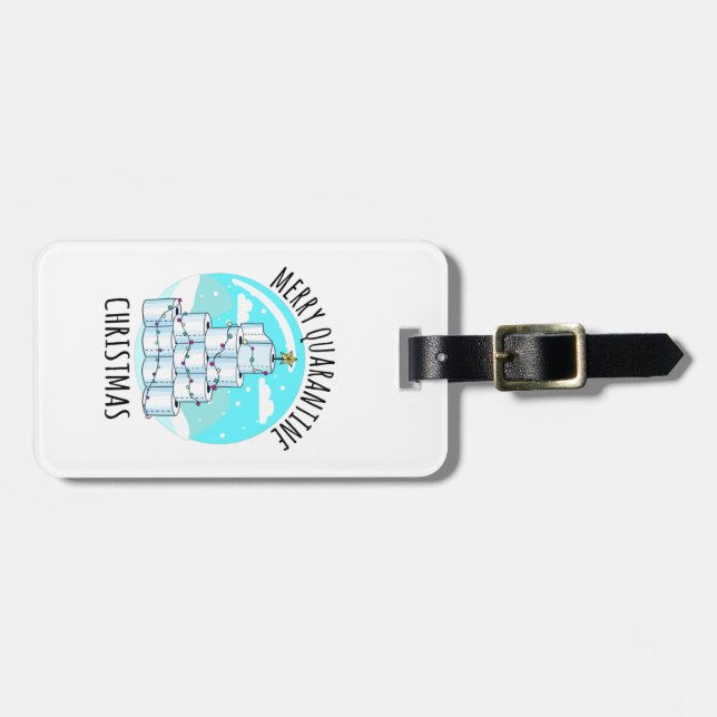 Merry Quarantine Christmas Tree Toilet Paper Luggage Tag (Front Horizontal)