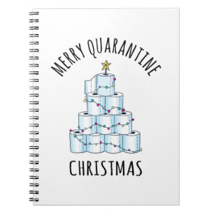 Merry Quarantine Christmas Tree Toilet Paper Notebook