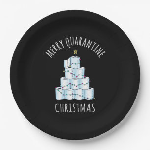 Merry Quarantine Christmas Tree Toilet Paper Paper Plate