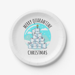 Merry Quarantine Christmas Tree Toilet Paper Plate