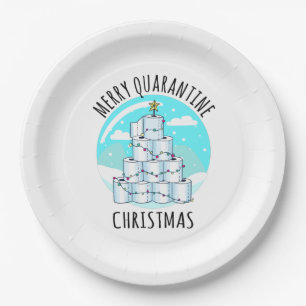 Merry Quarantine Christmas Tree Toilet Paper Plate
