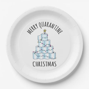 Merry Quarantine Christmas Tree Toilet Paper Plate