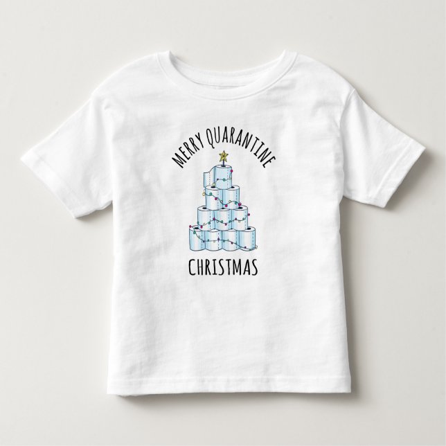 Merry Quarantine Christmas Tree Toilet Paper Toddler T-Shirt (Front)