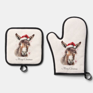 Merry Ranch Christmas Cooking Essentials Oven Mitt & Pot Holder Set